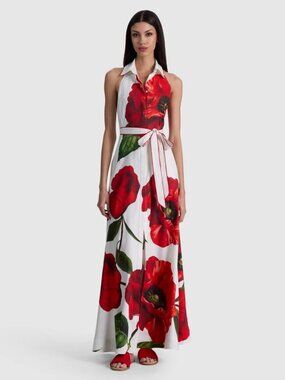 Alice and Olivia Chassidy halter maxi dress
